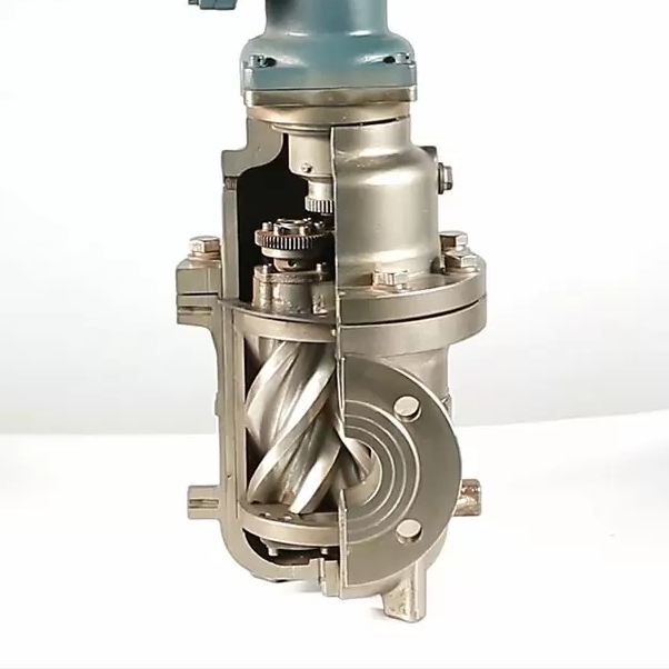 birotor pd flow meter internal structure